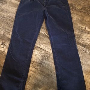 Straight leg blue corduroy pants